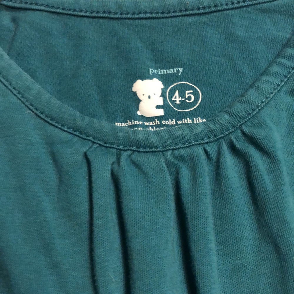 Primary Girls 4-5T Teal Long-sleeve Dress